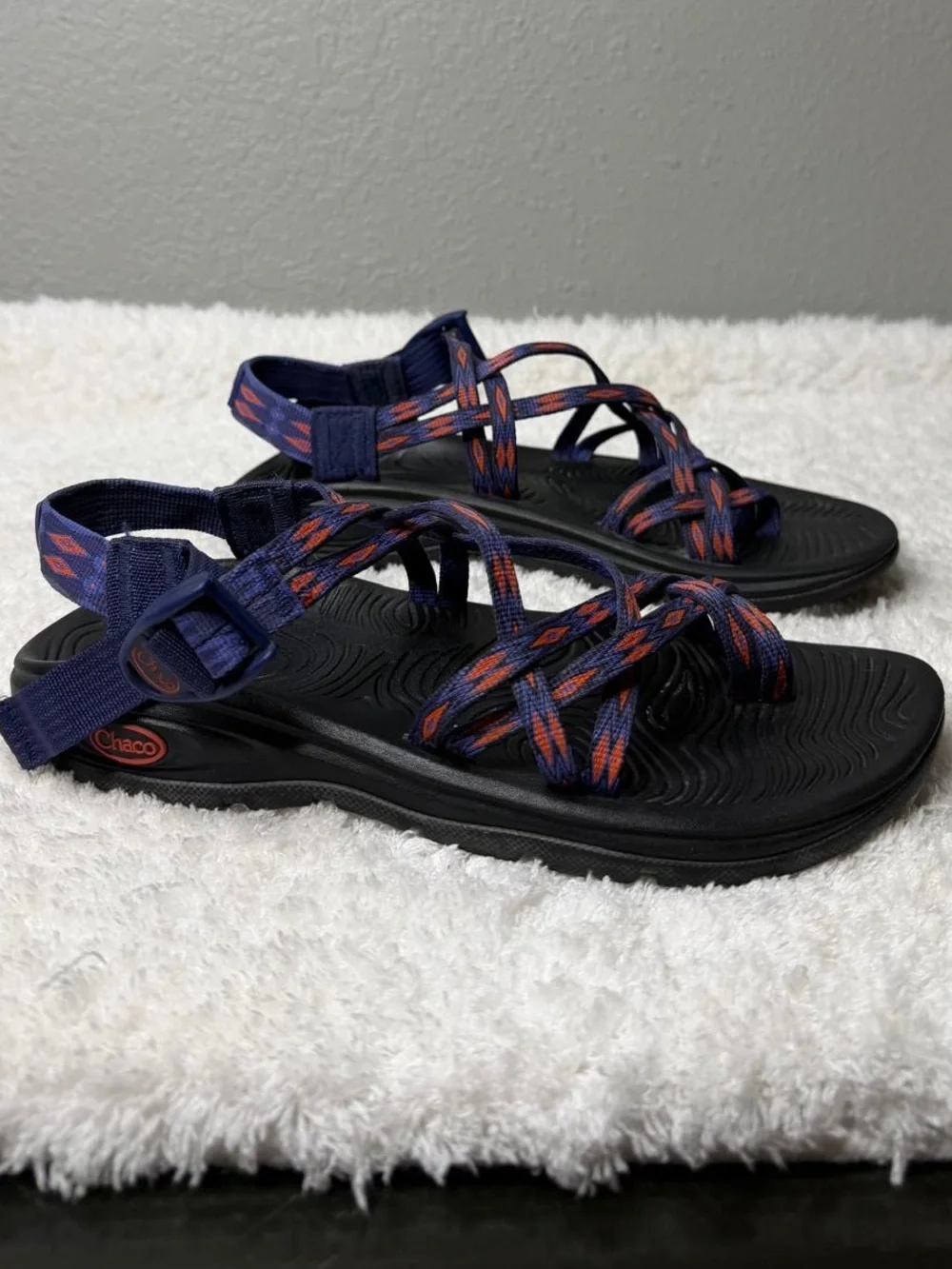 Chaco Z/Volv X2 Women’s Sandals Volcanic Blue Orange Toe Loop Size W8 - Picture 4 of 7